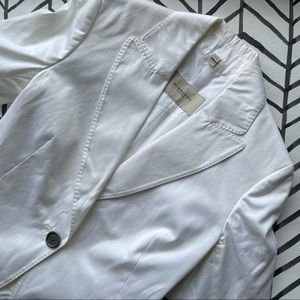 Burberry White Single-Button Tailored Blazer